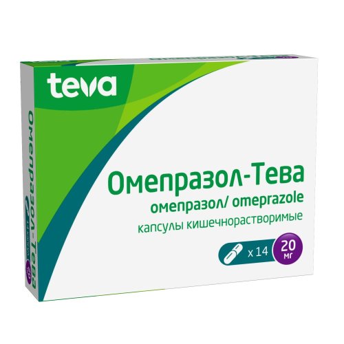 Омепразол-Тева капс.киш.раст. 20мг №14