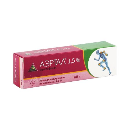 Аэртал крем для наруж.прим. 1,5% 60г