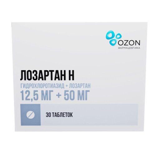 Лозартан-Н таб.п/о плен. 12,5мг+50мг №30