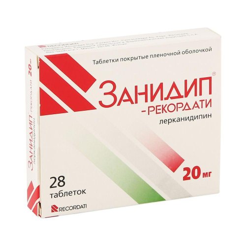 Занидип-Рекордати таб.п/о плен. 20мг №28