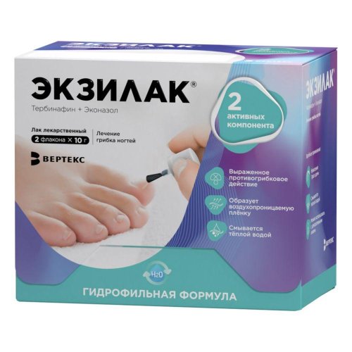 Экзилак лак для ногтей 4%+3% фл. 10г №2+пилочки №30