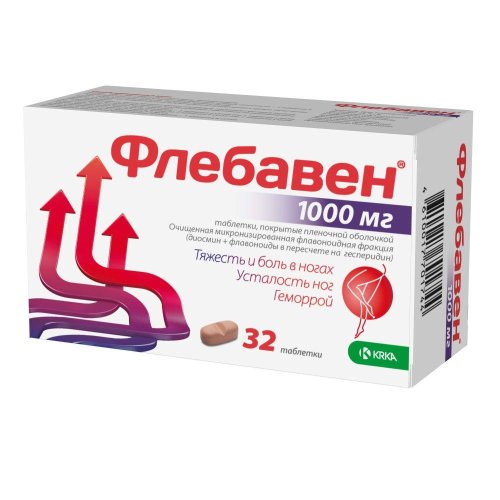 Флебавен таб. п/о плен. 1000мг №32