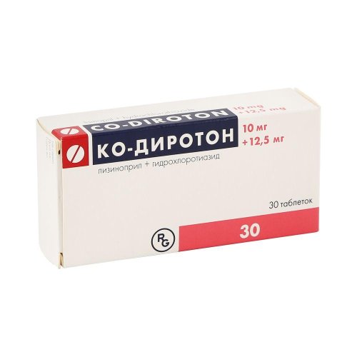 Ко-Диротон таб. 10мг+12,5мг №30