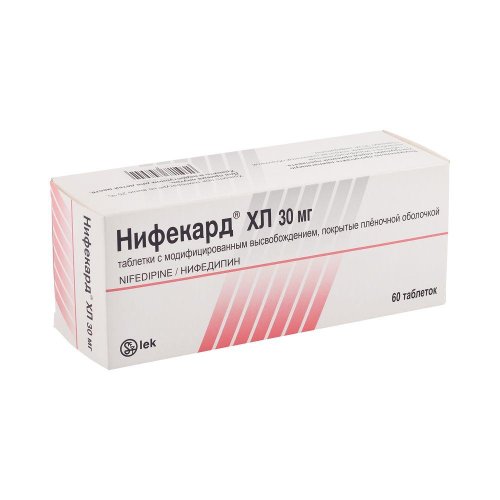 Нифекард XL таб.п/о плен.с мод.высв. 30мг №60
