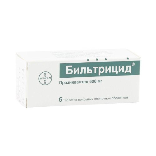 Бильтрицид таб.п/о плен. 600мг №6