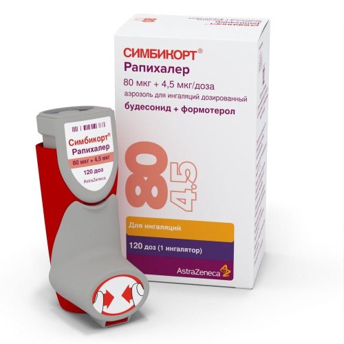Симбикорт Рапихалер аэр. для инг. 80/4,5мкг/д 120доз