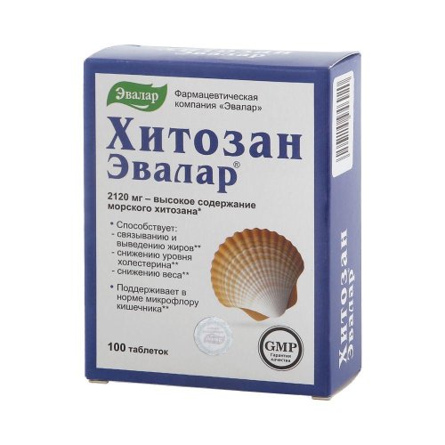 Хитозан Эвалар таб. 0,5г №100