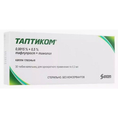 Таптиком капли гл. 0,0015%+0,5% 0,3мл№30