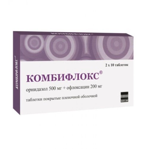 Комбифлокс таб.п/о плен. 500мг+200мг №10