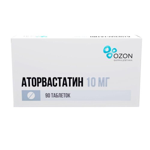 Аторвастатин таб.п/о плен. 10мг №90