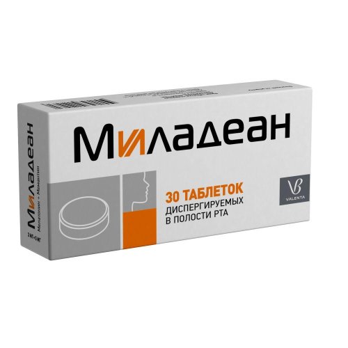 миладеан 0,003+0,005 n30 табл дисперг в/полости рта