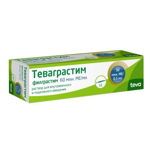 Теваграстим р-р д/в/в и п/к введ. 60 млн ЕД 0,5мл +устр-во