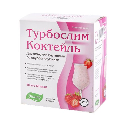 Турбослим диетический клубничный коктейль 24г №5